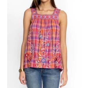NEW JOHNNY WAS piper square neck tank in pla